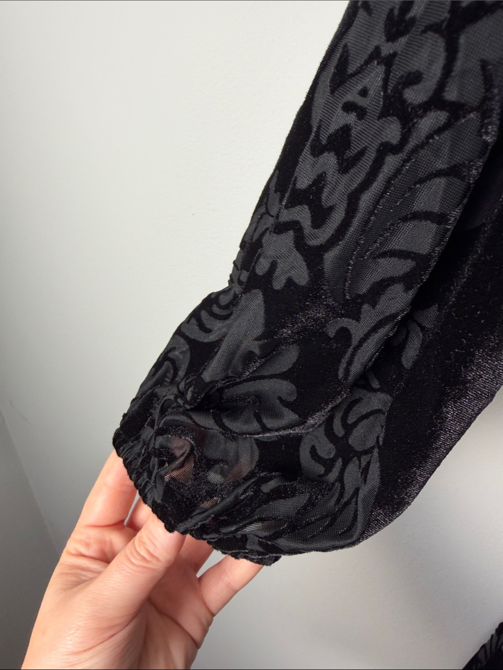 Taylor Whimsigoth Witchy Dark Romantic Black Velvet Burnout Dress Size 10 - Picture 5 of 8